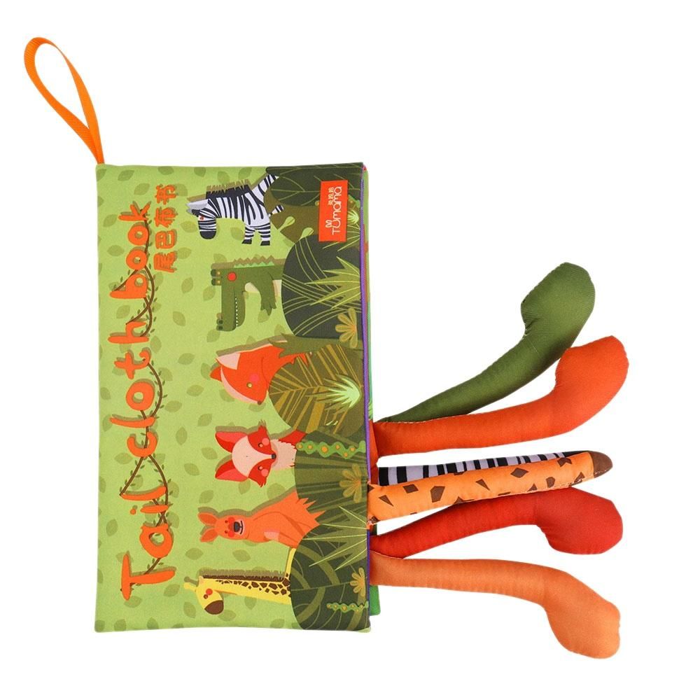TUMAMA Baby Rattles Soft Animal Tails Cloth Book Hanging