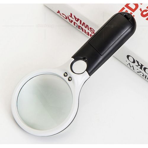 3x 45x Dual Lenses Three LED Lights Handheld Lighted Reading Appraisal Jewelry Magnifying Glass
