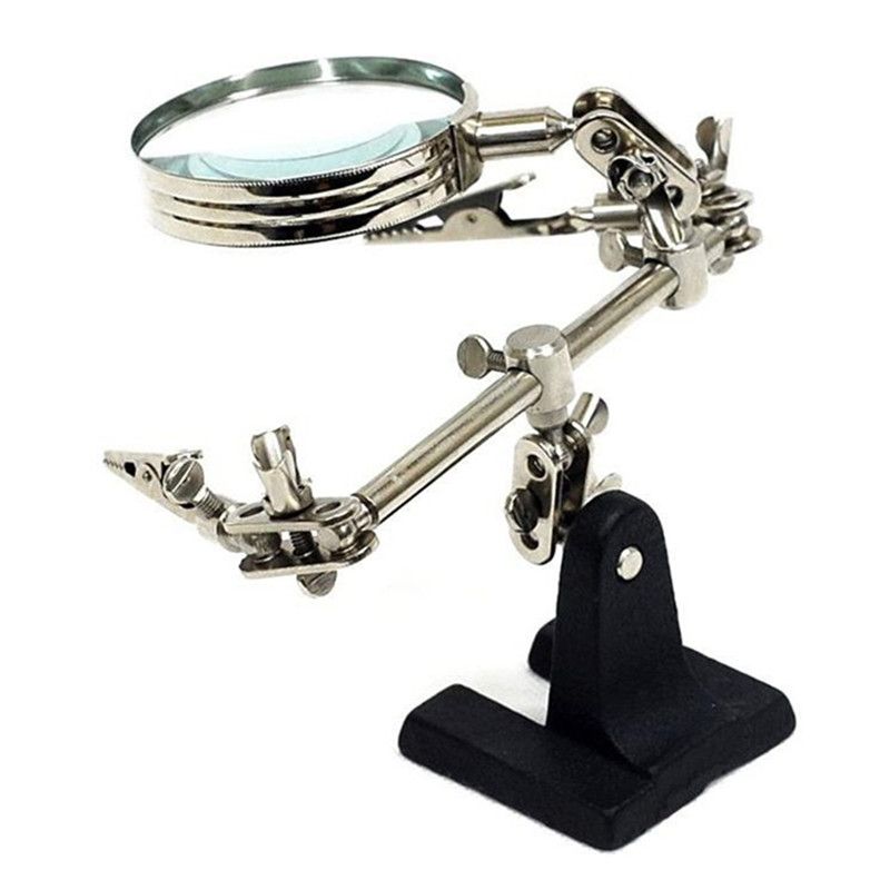 Helping Hand Magnifiers Glass Lenses Metal Base