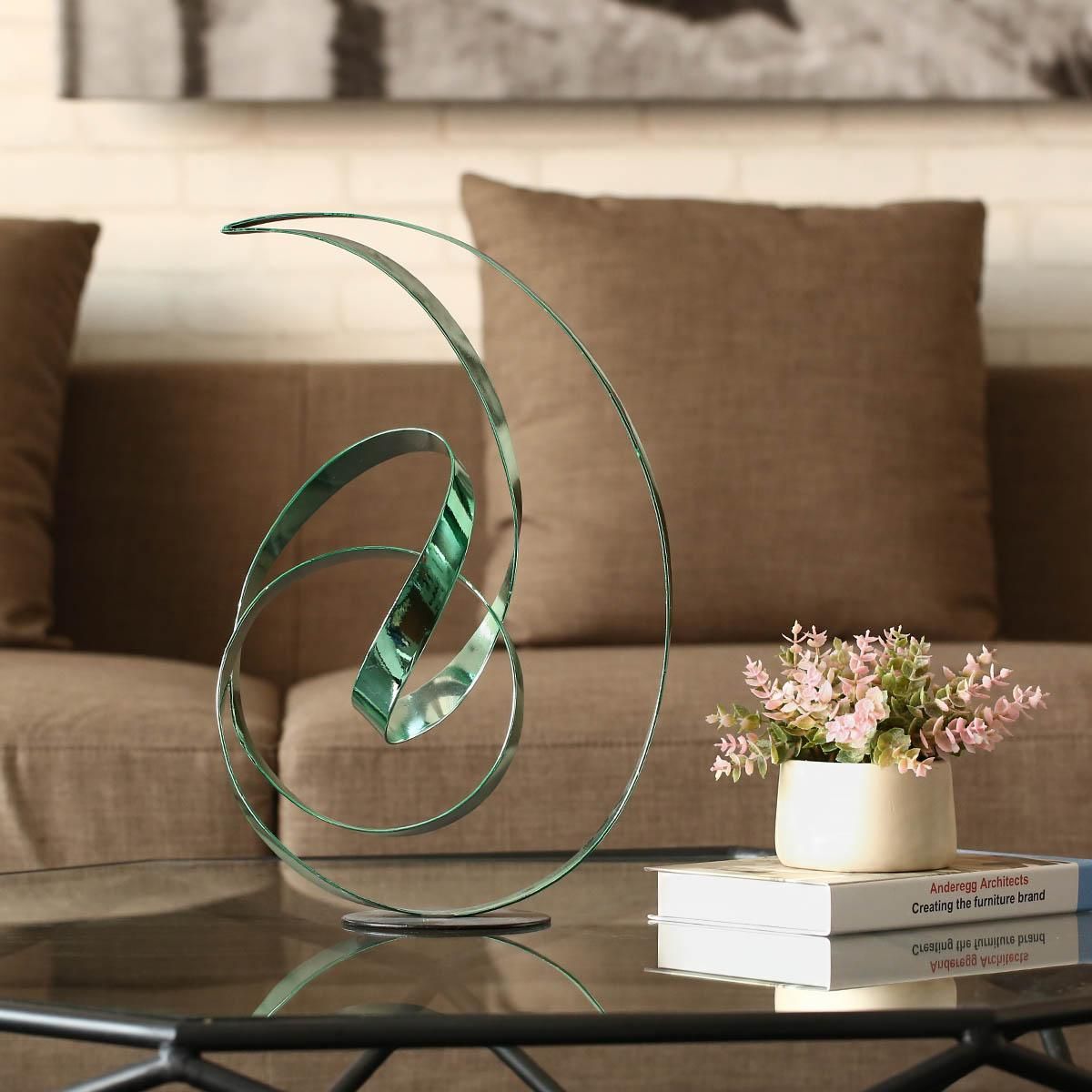 Tooarts The Standing Ribbon Metal Sculpture Modern Sculpture Abstract Sculpture Freestanding Sculpture Indoor Outdoor Sculpture for Home or Hotel