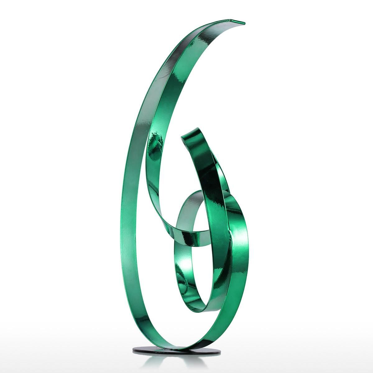 Tooarts The Standing Ribbon Metal Sculpture Modern Sculpture Abstract Sculpture Freestanding Sculpture Indoor Outdoor Sculpture for Home or Hotel