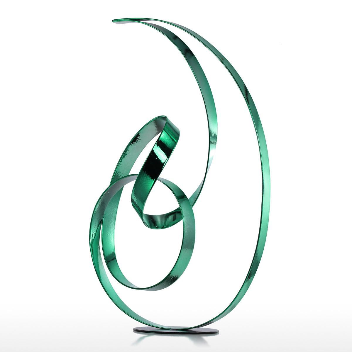 Tooarts The Standing Ribbon Metal Sculpture Modern Sculpture Abstract Sculpture Freestanding Sculpture Indoor Outdoor Sculpture for Home or Hotel