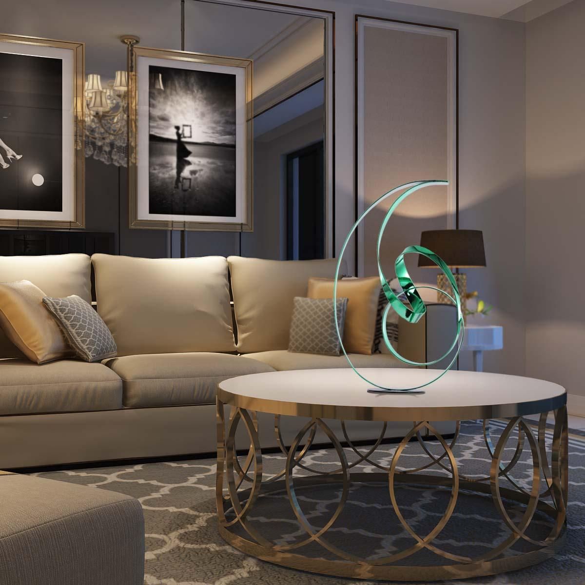Tooarts The Standing Ribbon Metal Sculpture Modern Sculpture Abstract Sculpture Freestanding Sculpture Indoor Outdoor Sculpture for Home or Hotel
