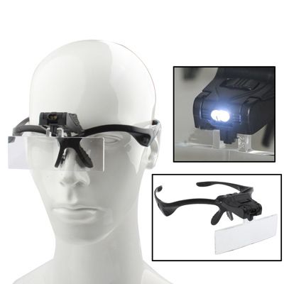 Multi-functional 1.0X / 1.5X / 2.0X / 2.5X / 3.5X Magnifier Glasses With 2-LED Lights,  Delivery