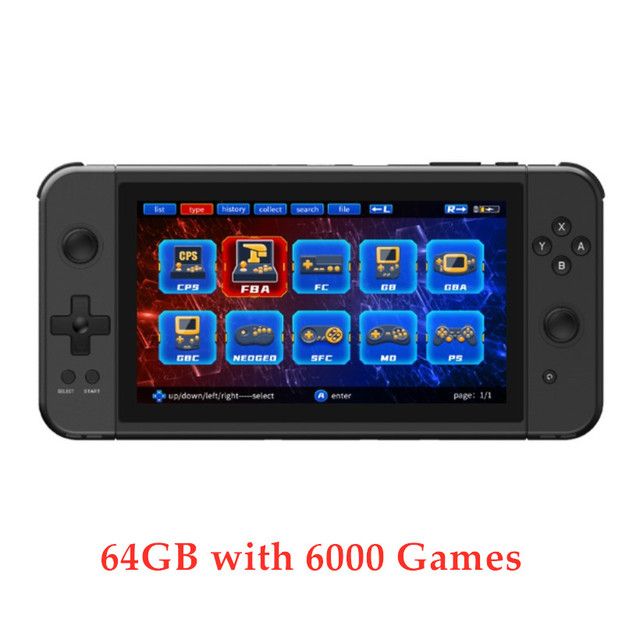 X70 7 Inch HD Screen Handheld Game Console Retro Video Games Player Support Two_Player TV Out Gamin