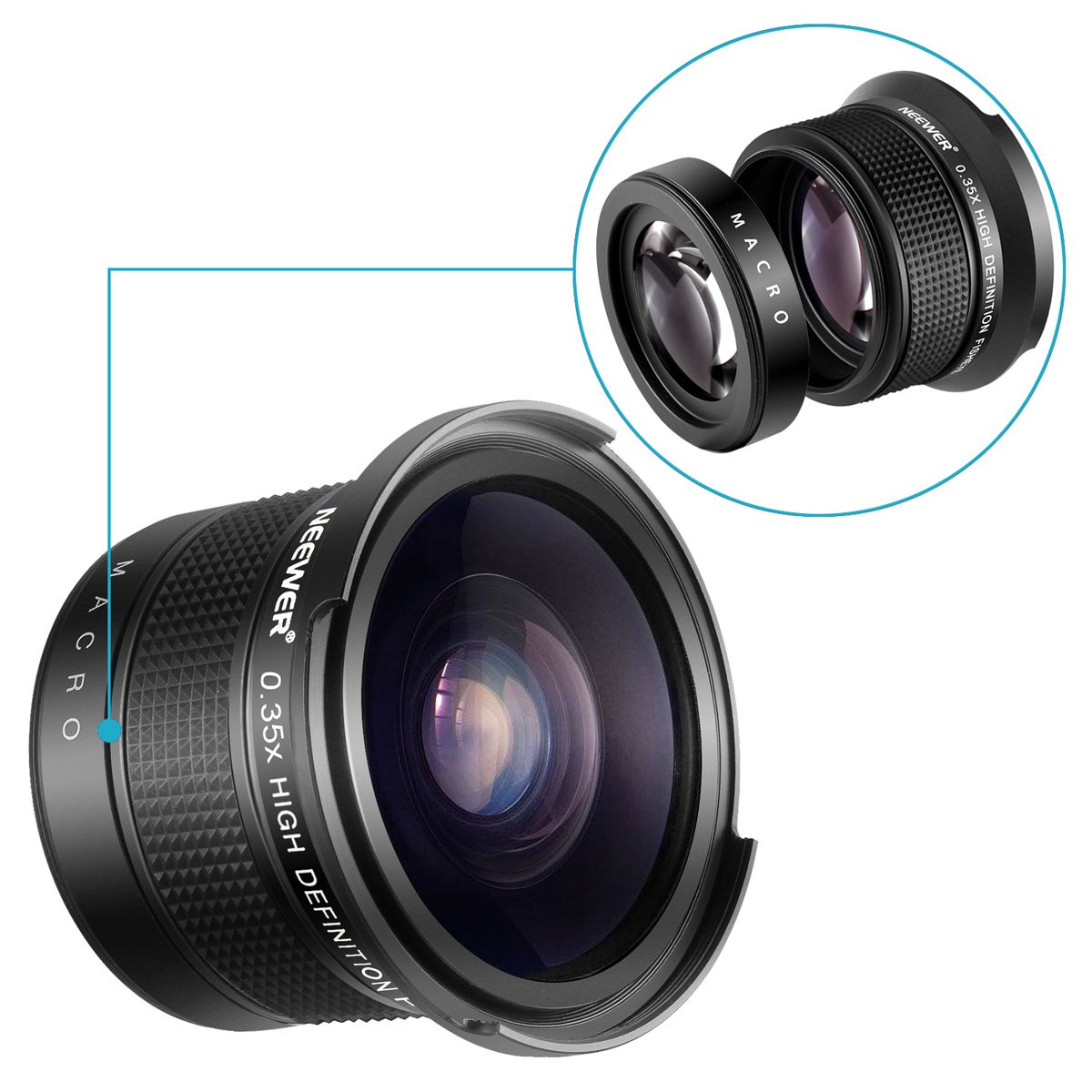 55MM 0.35x HD Fisheye Wide Angle Lens For Nikon D5600 Sony A7