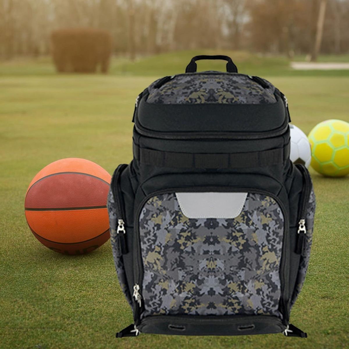 Basketball Backpack Bag  Antirip Fabrics Multi  Grey