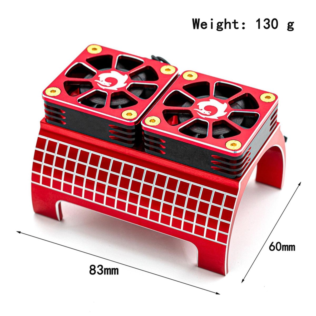 Motor Heatsink with Dual Cooling Fans Replacement for 1/5 Remote Control Model Car Big X 8S Kraton 1717 4985 Motor Metal Belt Fan Radiator SR-22