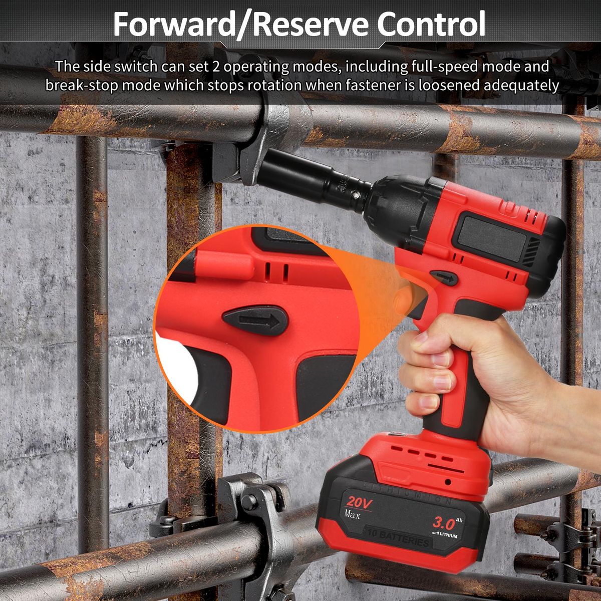 Geevorks Brushless Cordless Impact Wrench 1/2 inch Electric Impact Wrench Brushless Power Impact Wrench Set for Car Tires Max Torque 320 ft-lbs (430N.m) with 3.0A Li-ion Battery 4Pcs Impact Sockets Set & Charger Tool Box