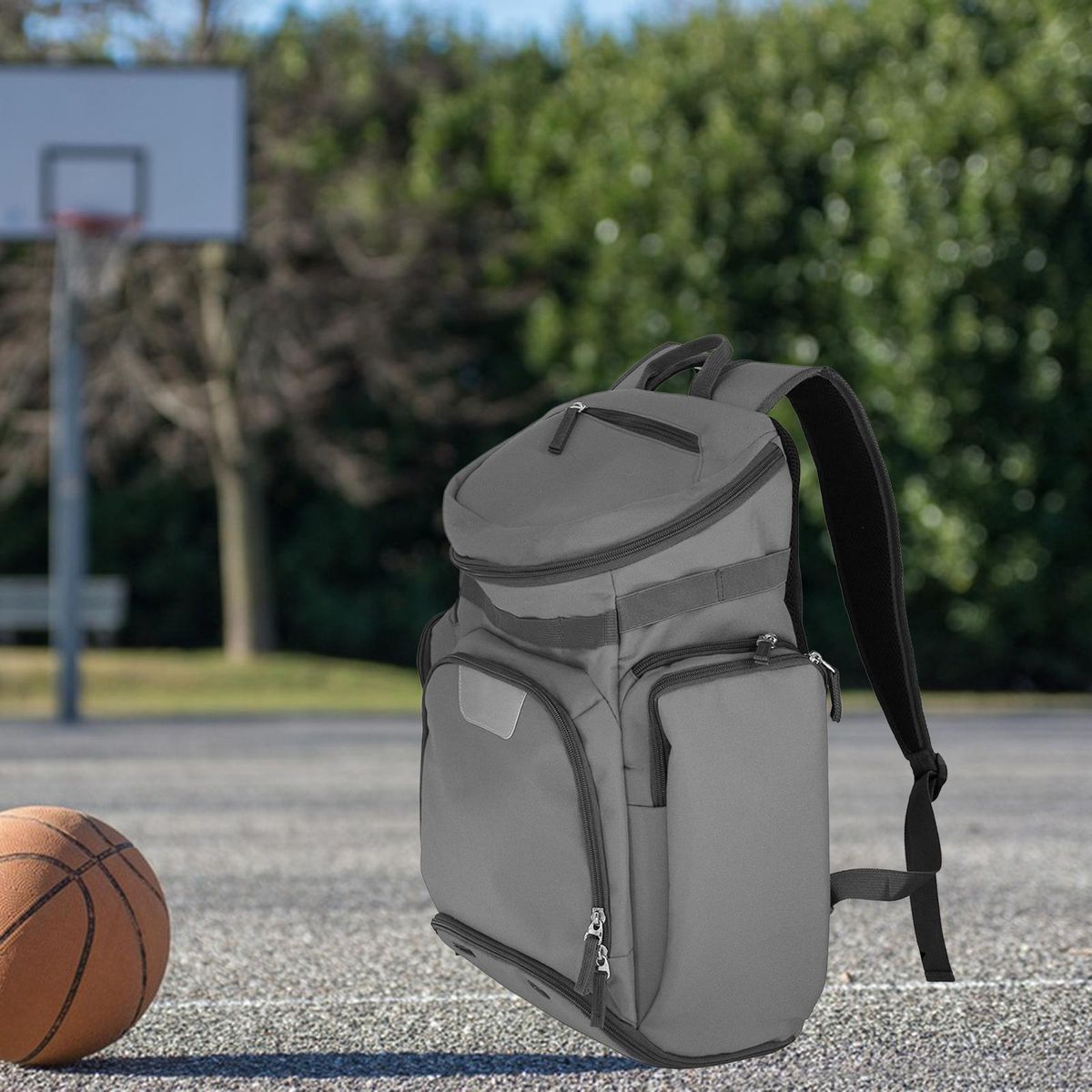 Basketball Backpack Bag  For Ball Training Equipment Grey