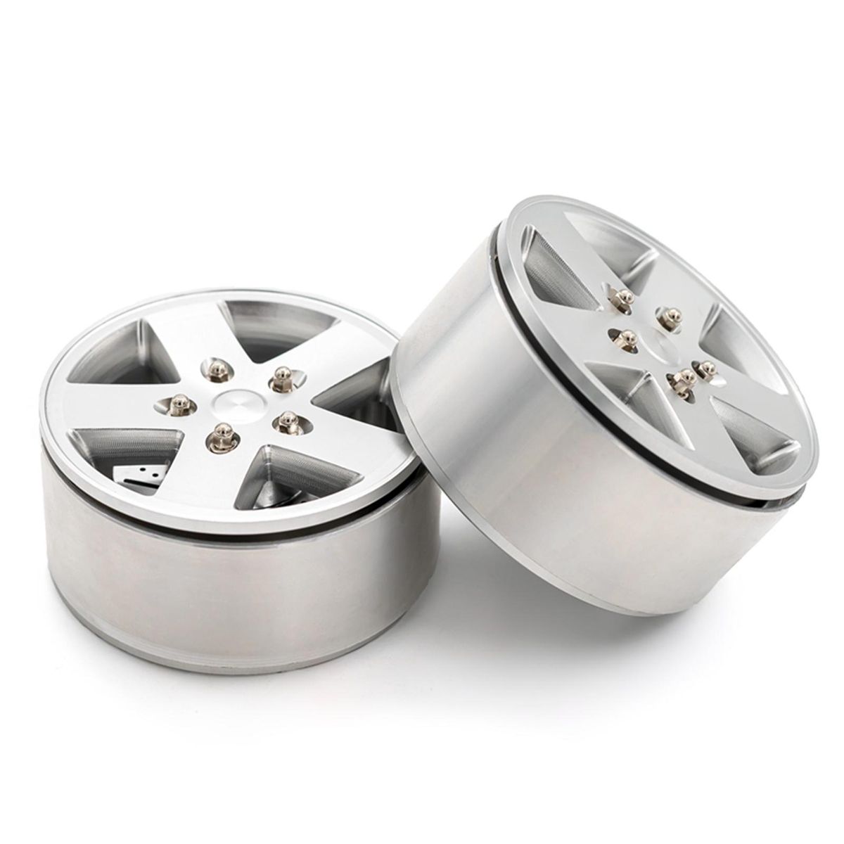 Aluminum Alloy Wheel Rim Beadlock Wheel Rims Hub 4pcs 2.2inch Replacement for 1/10 TRX4 Axial SCX10 90046 SCX10 III AXI03007 AXI03003 RC Car