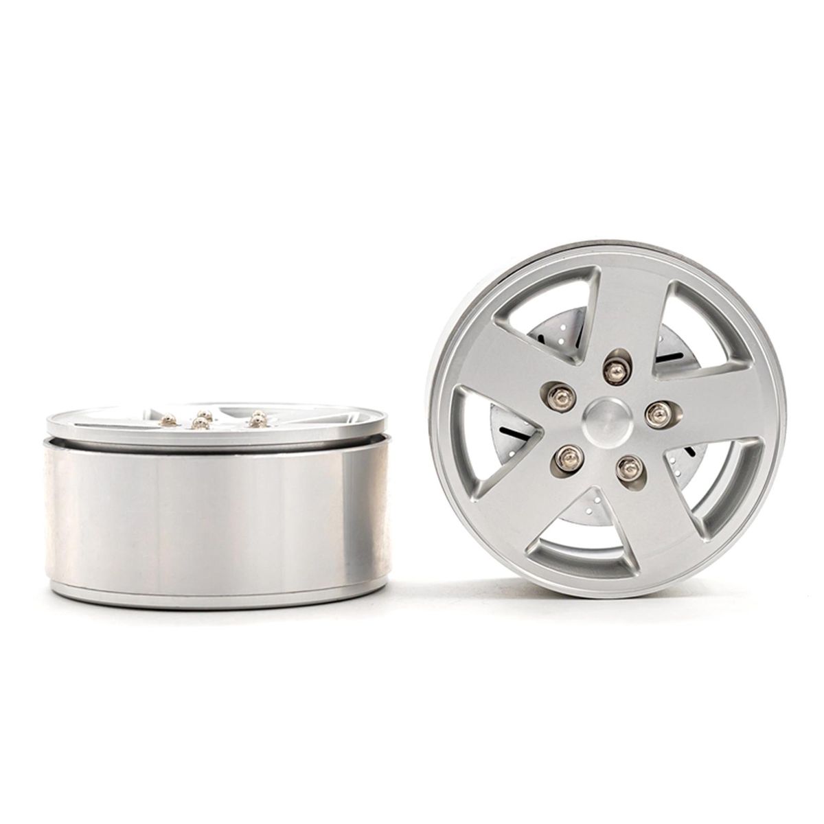 Aluminum Alloy Wheel Rim Beadlock Wheel Rims Hub 4pcs 2.2inch Replacement for 1/10 TRX4 Axial SCX10 90046 SCX10 III AXI03007 AXI03003 RC Car