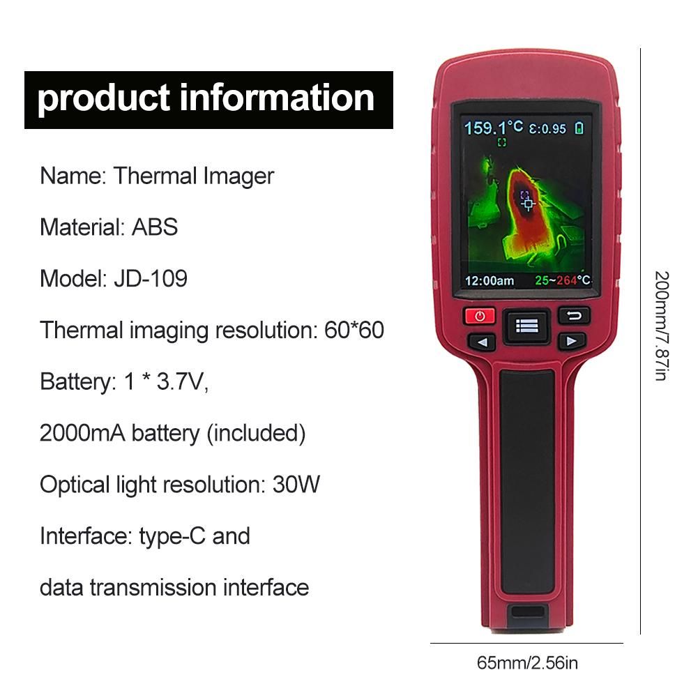 60 * 60 Pixel Portable Infrared Thermal Imager Handheld Clear Definition Imaging Camera Temperature Measurement Instrument