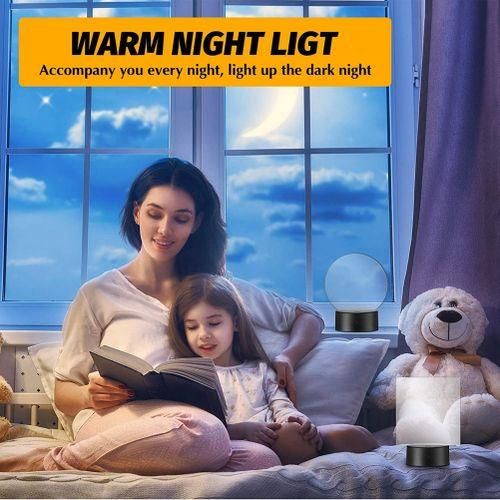2 Pack 3D Night LED Light Lamp Base + Remote