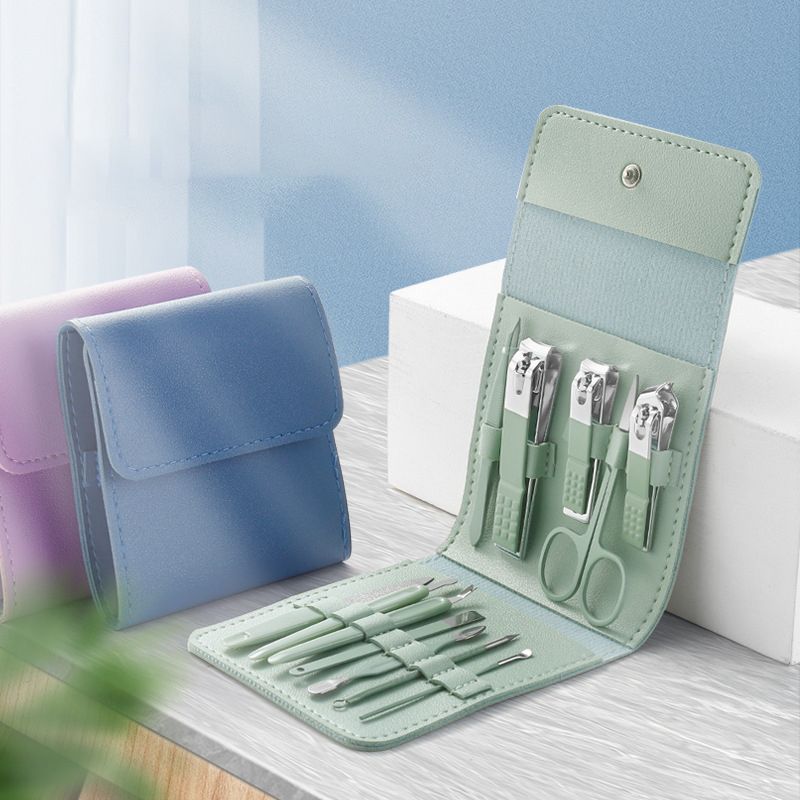 1 Set (12 Pieces) Nail Clipper Set Manicure Pedicure Tools Kit