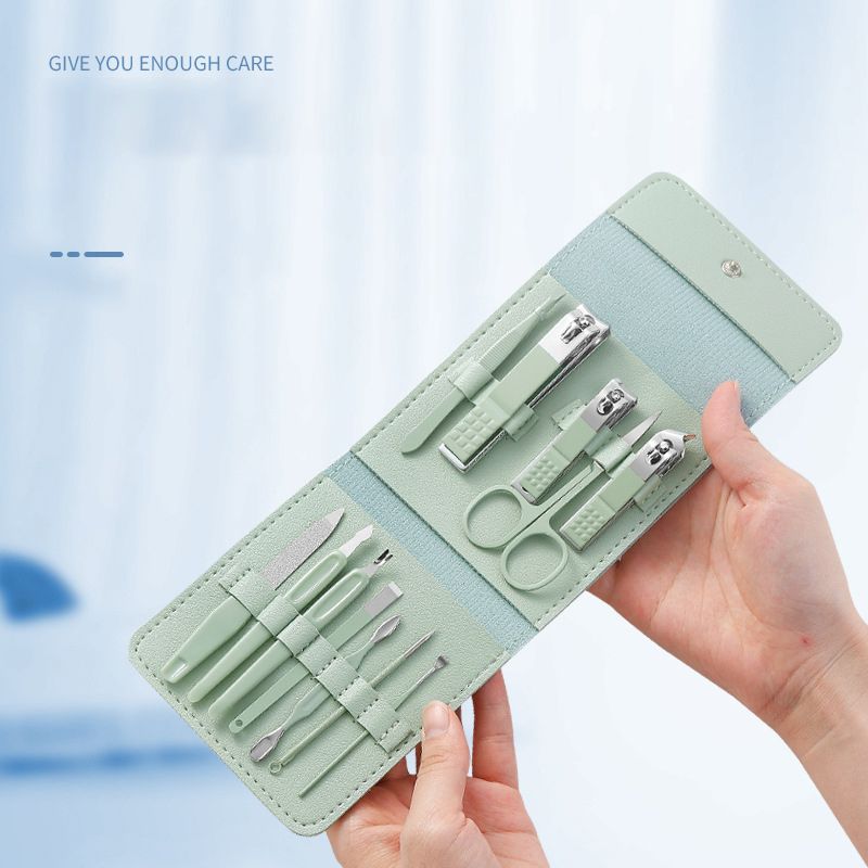 1 Set (12 Pieces) Nail Clipper Set Manicure Pedicure Tools Kit