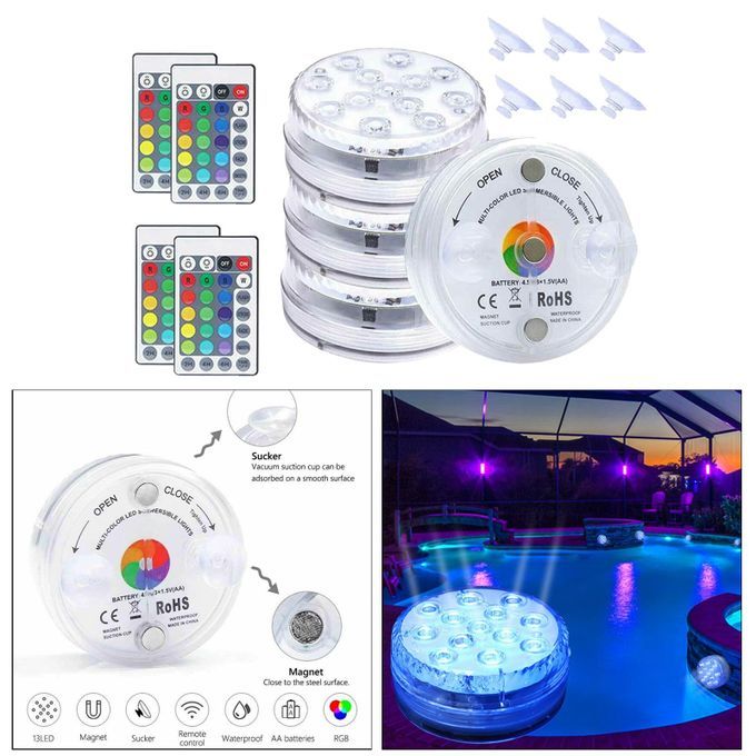 Swimming  IP68 Underwater Lamp For Aquarium Ponds 4 Sets