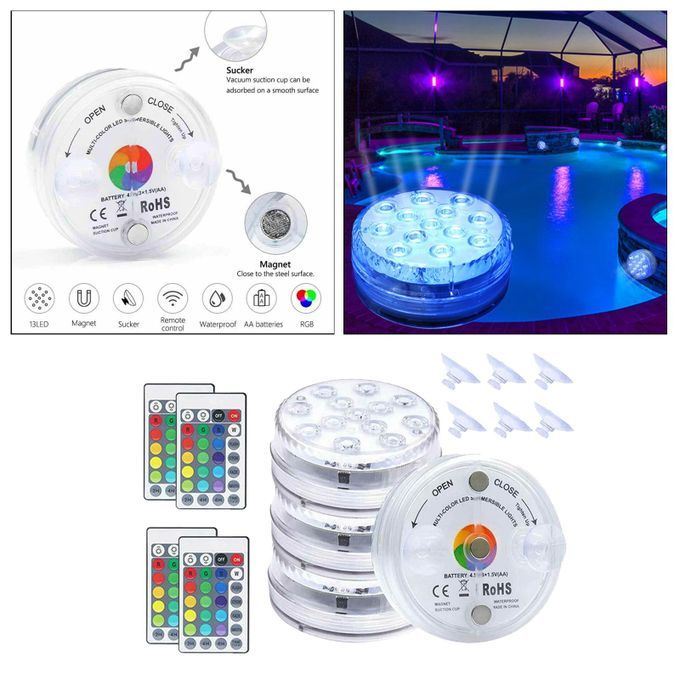 Swimming  IP68 Underwater Lamp For Aquarium Ponds 4 Sets