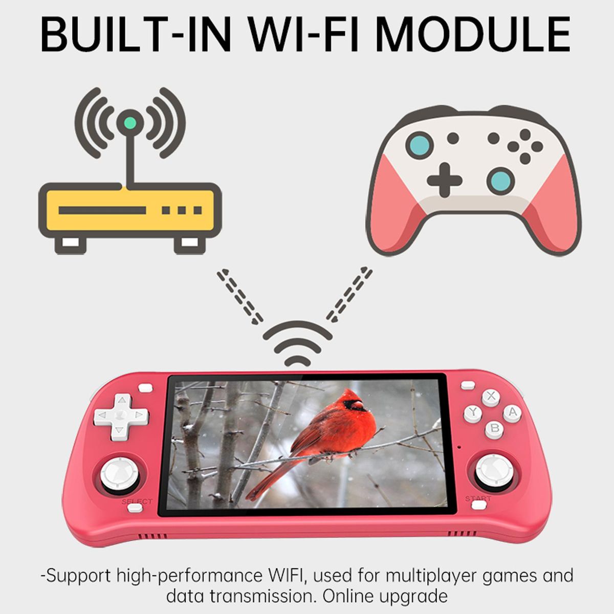 Powkiddy RGB10MAX2 Handheld Retro Game Console Portable Video Game Players with 64GB TF Card 22000 Games Built-in WiFi 5-inch IPS Screen Open Source Linux System 3.5mm Audio Output