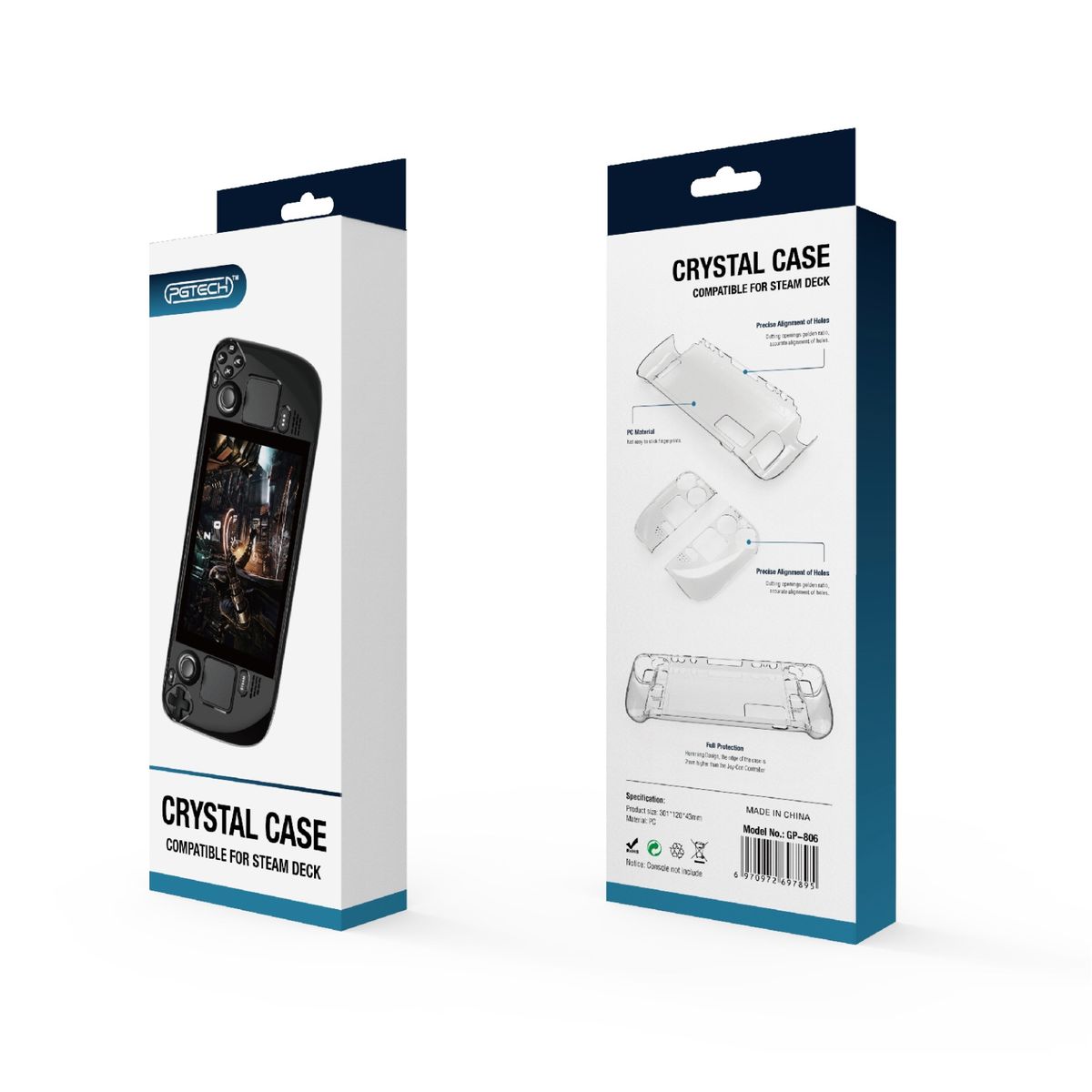 Split Crystal Case For Steam Deck Game Console