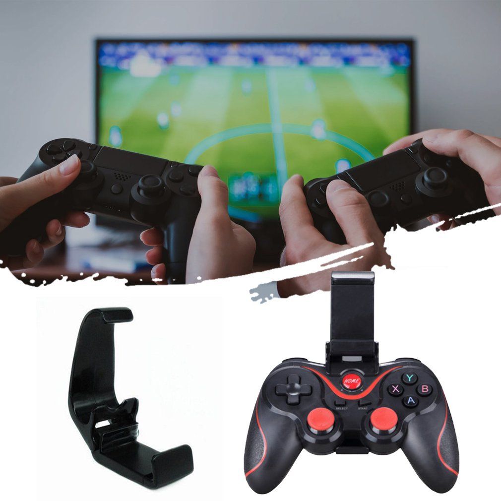X3 Wireless Joystick Gamepad Game Controller Wireless Joystick For Mobile Phone Tablet Tv Box Holder-black-Universal Bracket
