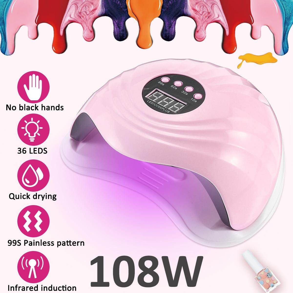108W 36 LEDs UV Manicure Lamp Smart Sensing Manicure Polish Manicure Machine White