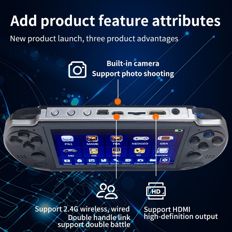 4.3inch Wireless Handle Game Player Support Double Battle HDMI Port And Game Console Play Children's Gaming Toys
