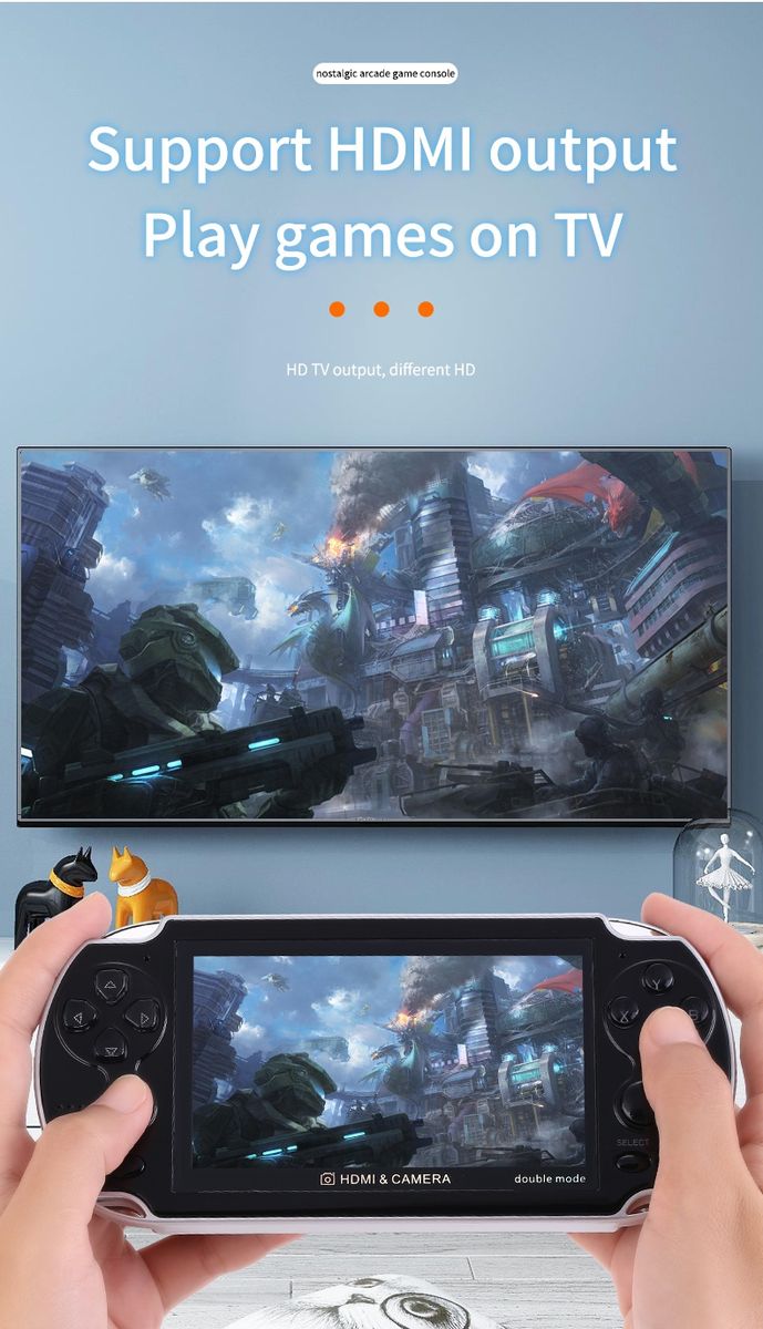 4.3inch Wireless Handle Game Player Support Double Battle HDMI Port And Game Console Play Children's Gaming Toys