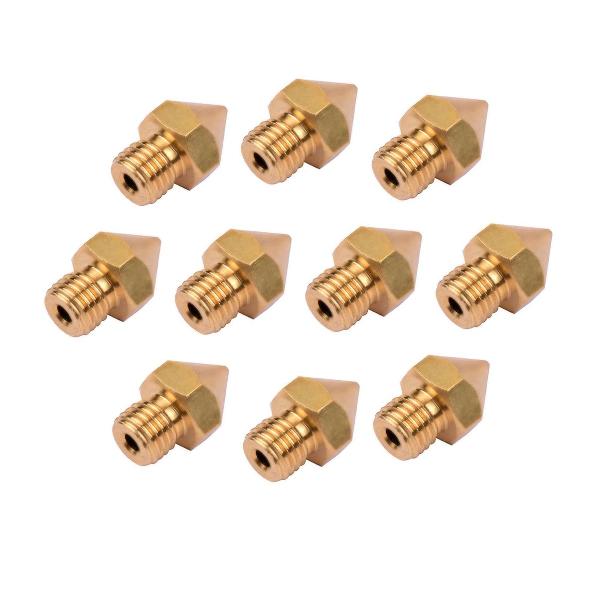 10pcs 3D Printer Extruder Brass Nozzle 0.4mm Printer Hotend Compatible with CR-10S Pro 3D Printer 1.75mm Filament