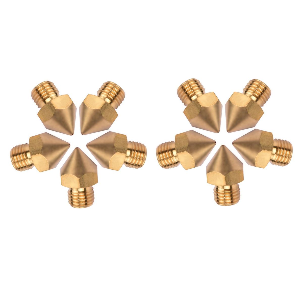 10pcs 3D Printer Extruder Brass Nozzle 0.4mm Printer Hotend Compatible with CR-10S Pro 3D Printer 1.75mm Filament