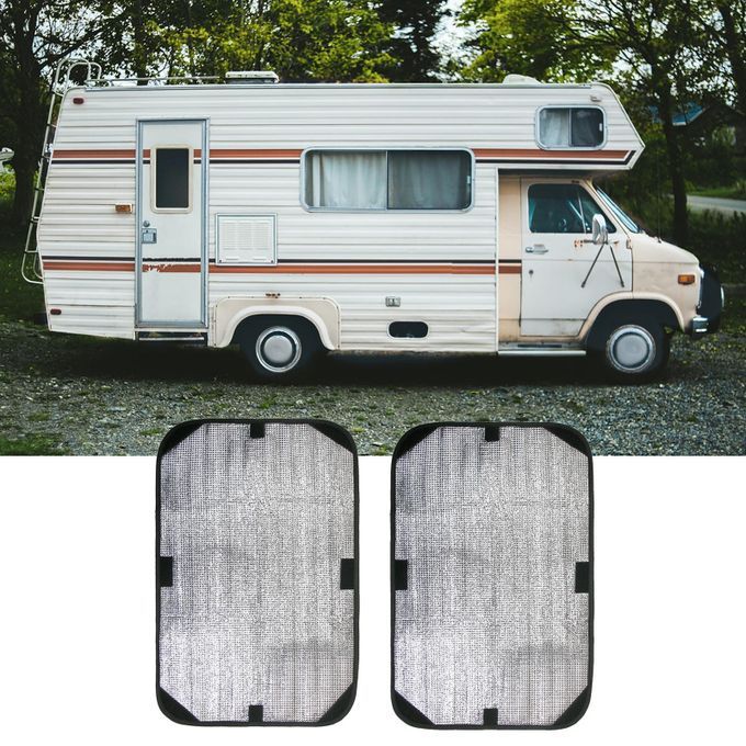 1Pair RV Door Window Shade Cover 15.94x24.41inch Sun Shade For Camper