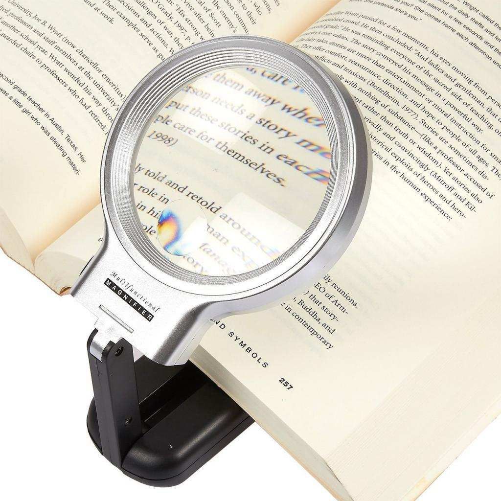 3X LED Light Folding Handheld Magnifier Desktop Magnifying Glass For