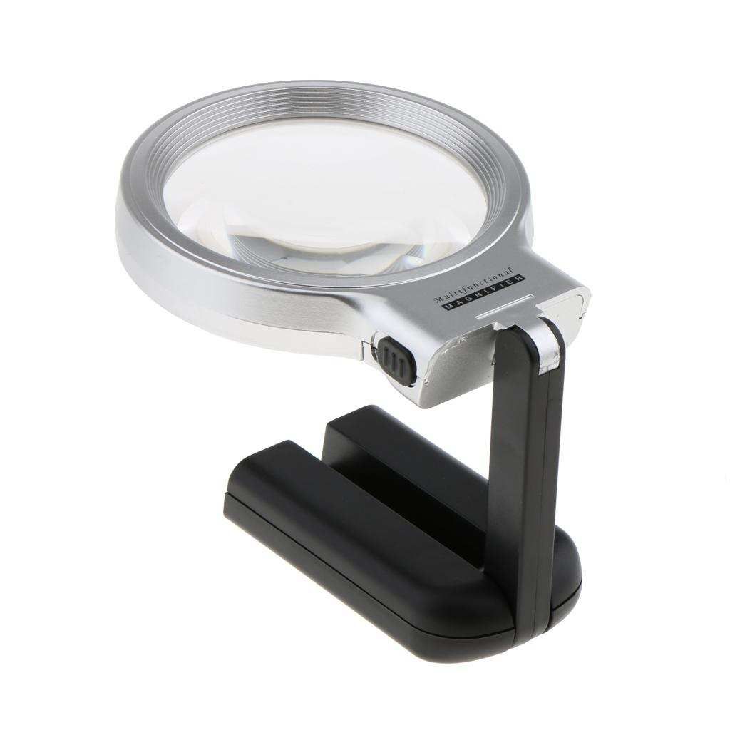 3X LED Light Folding Handheld Magnifier Desktop Magnifying Glass For