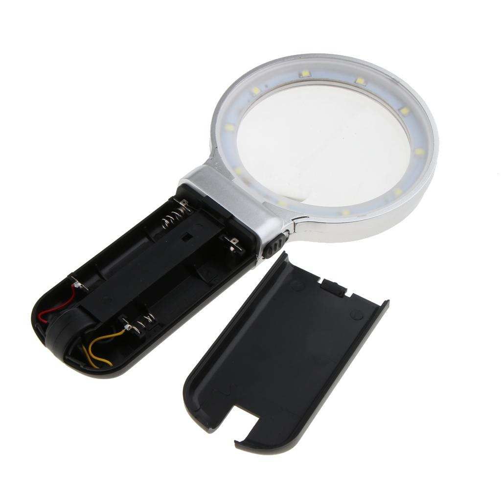 3X LED Light Folding Handheld Magnifier Desktop Magnifying Glass For