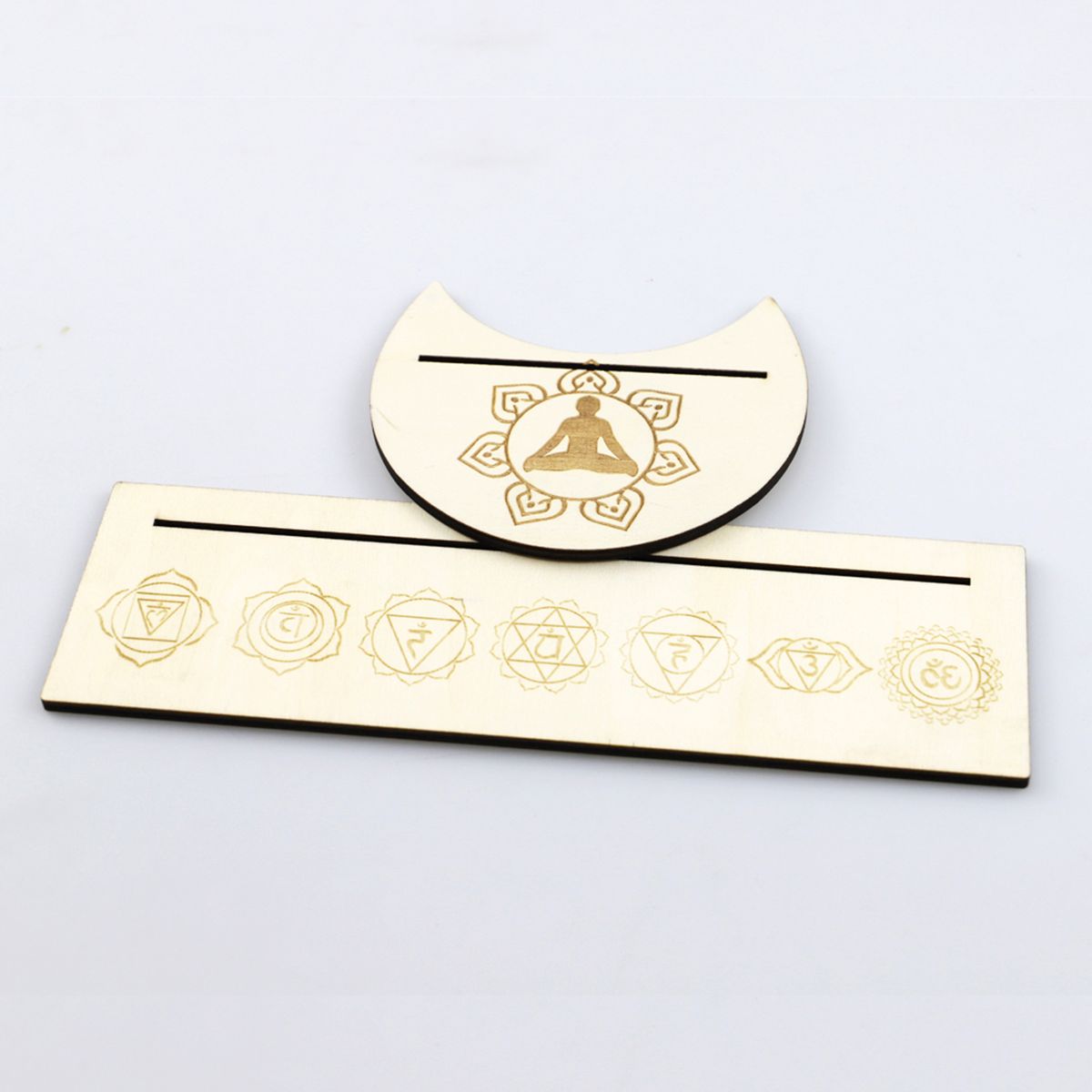 2PCS Tarot Card Stand Wooden Rectangular Moon Shaped Tarot