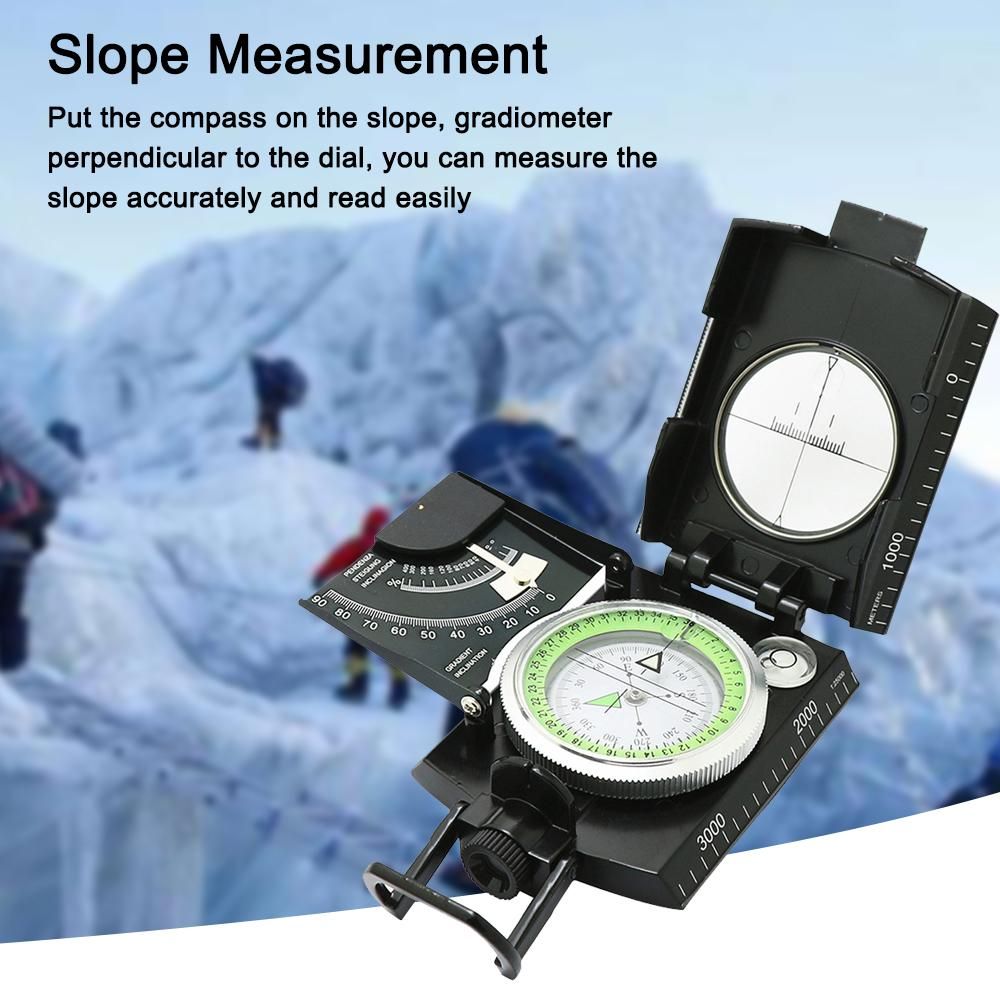 Multifunctional Compass Survival Orienteering Compass Sightings Navigation Compass Waterproof Gradiometer Inclinometer for Camping Hiking Adventure Tacticals Training