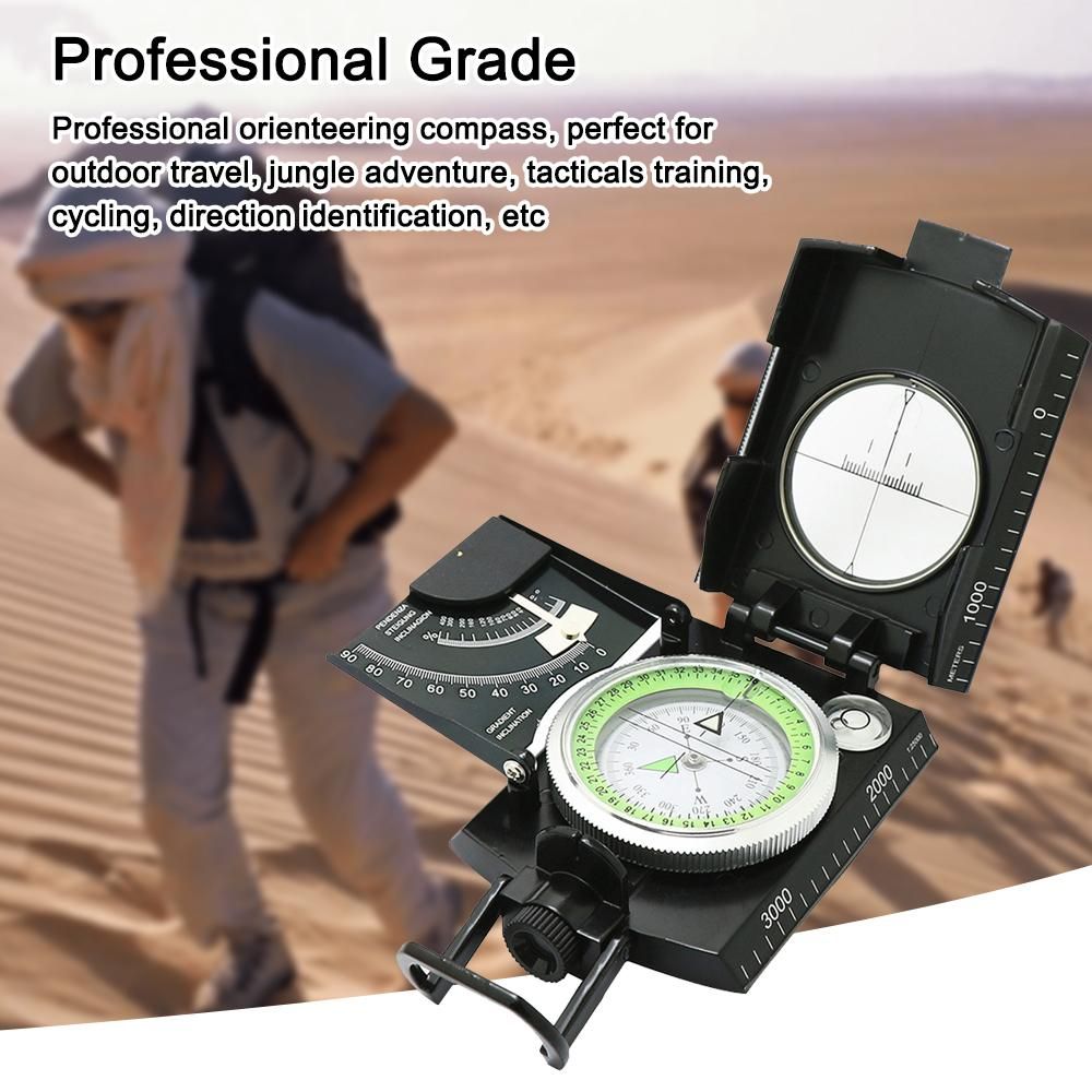 Multifunctional Compass Survival Orienteering Compass Sightings Navigation Compass Waterproof Gradiometer Inclinometer for Camping Hiking Adventure Tacticals Training