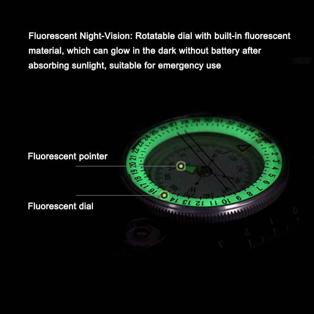 Multifunctional Compass Survival Orienteering Compass Sightings Navigation Compass Waterproof Gradiometer Inclinometer for Camping Hiking Adventure Tacticals Training