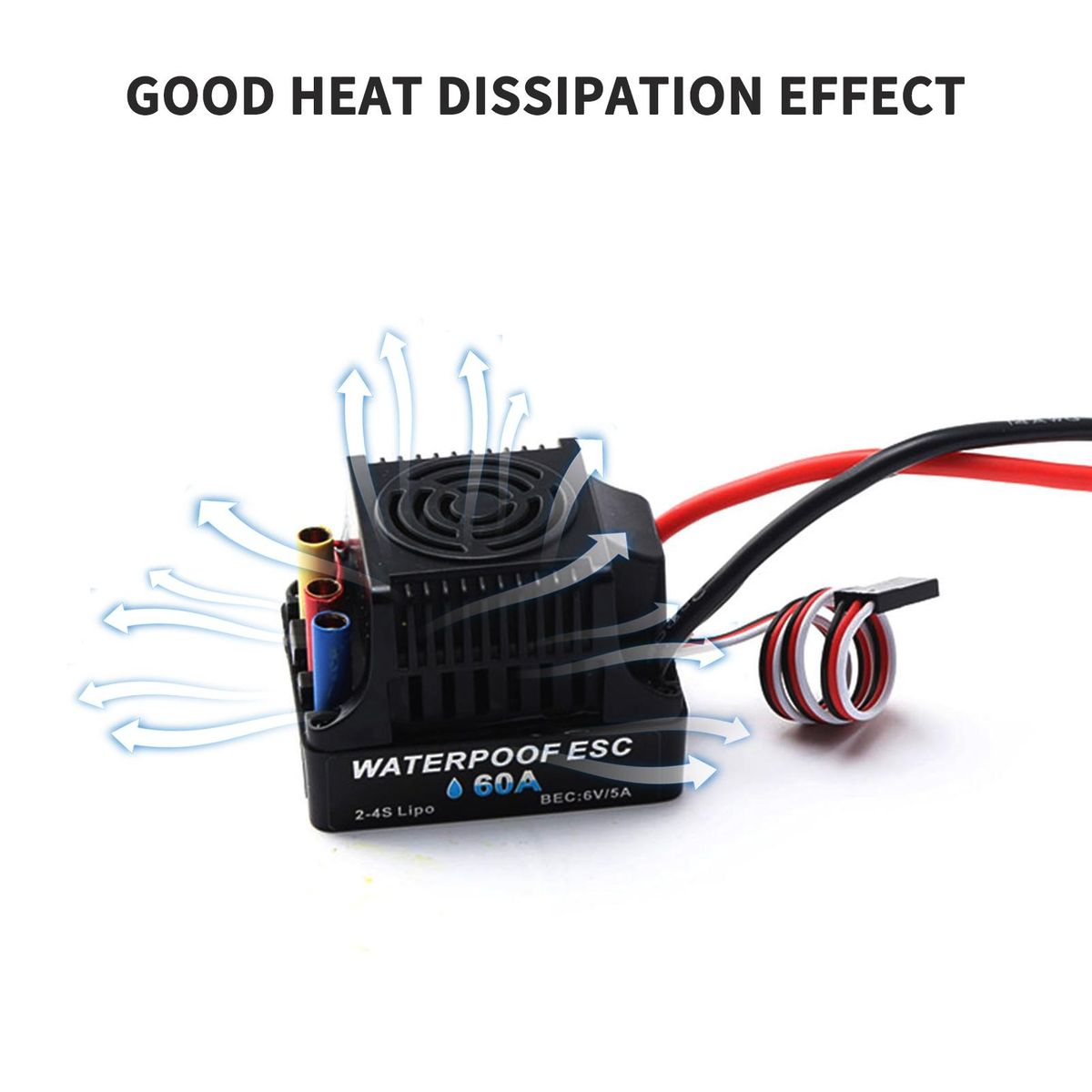 5200KV Brushless Motor 3650 Waterproof Motor with 60A Brushless ESC 2-4S Lipo 25KG Digital Servo Programming Card for 1/8 1/10 RC Car