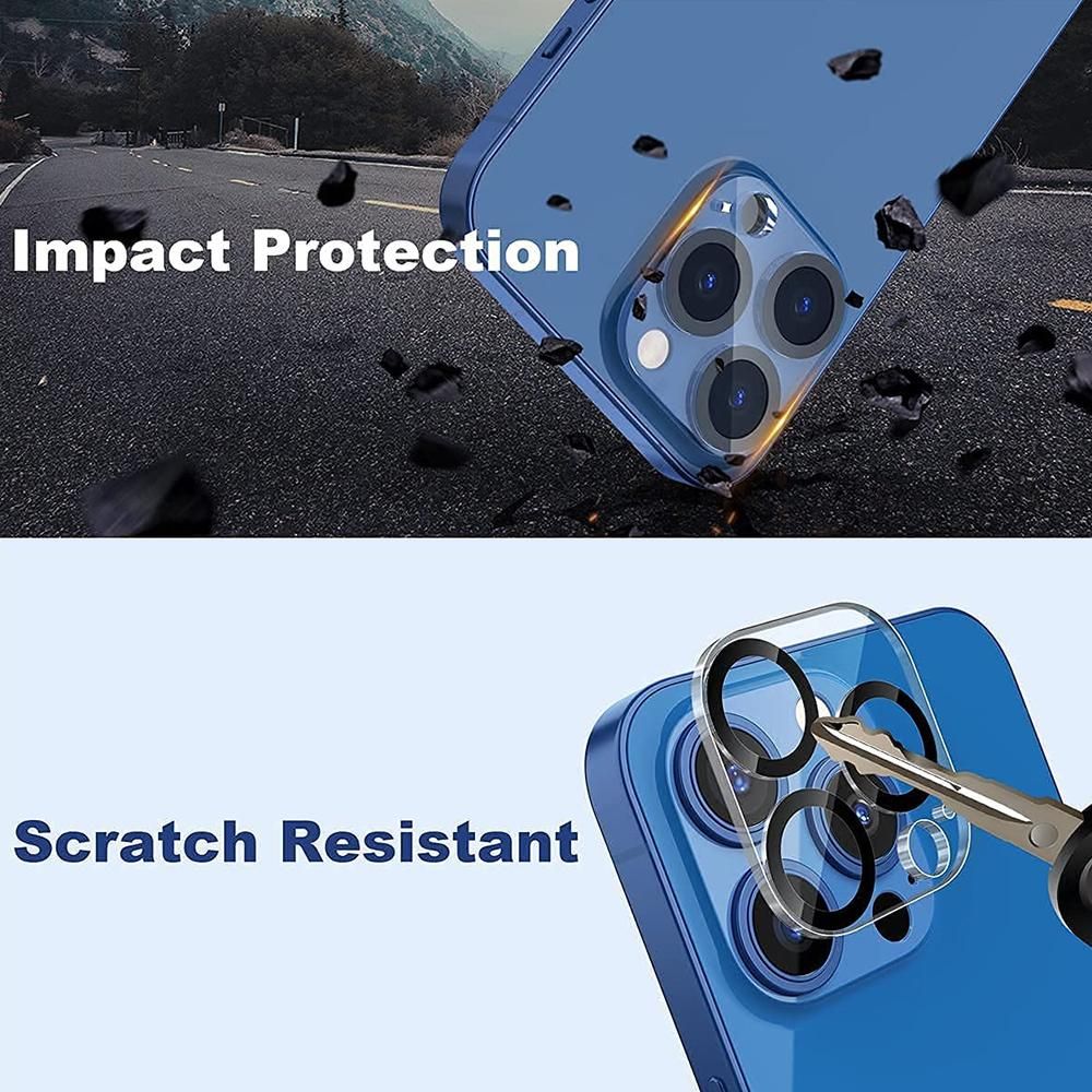 3D Curved Tempered Glass Camera Lens Protector Compatible with iPhone13 Pro 6.1 inch Lens Protective Glass w/9H Hardness/Anti-Fingerprint/Scratch-Resistant