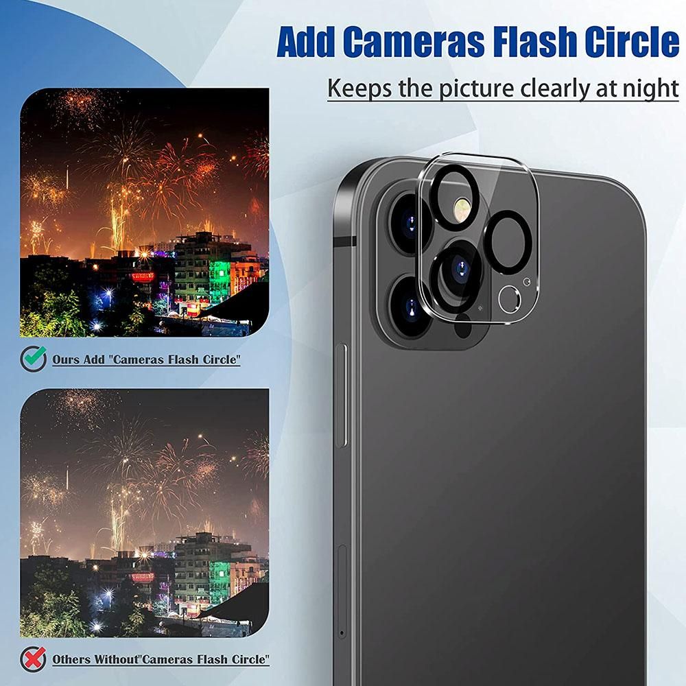 3D Curved Tempered Glass Camera Lens Protector Compatible with iPhone13 Pro 6.1 inch Lens Protective Glass w/9H Hardness/Anti-Fingerprint/Scratch-Resistant
