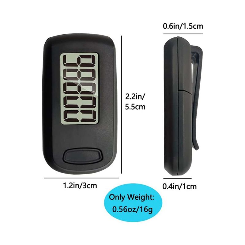 1Pcs Pedometer 3D Step Counter for Walking Track Steps Portable Sport Simple Pedometer Lanyard Simple Pedometer