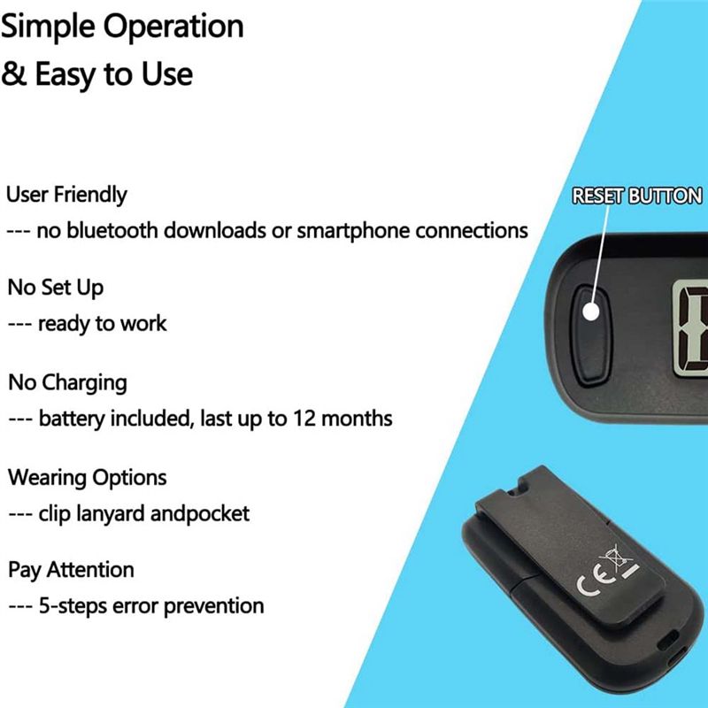 1Pcs Pedometer 3D Step Counter for Walking Track Steps Portable Sport Simple Pedometer Lanyard Simple Pedometer