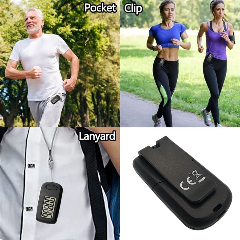 1Pcs Pedometer 3D Step Counter for Walking Track Steps Portable Sport Simple Pedometer Lanyard Simple Pedometer