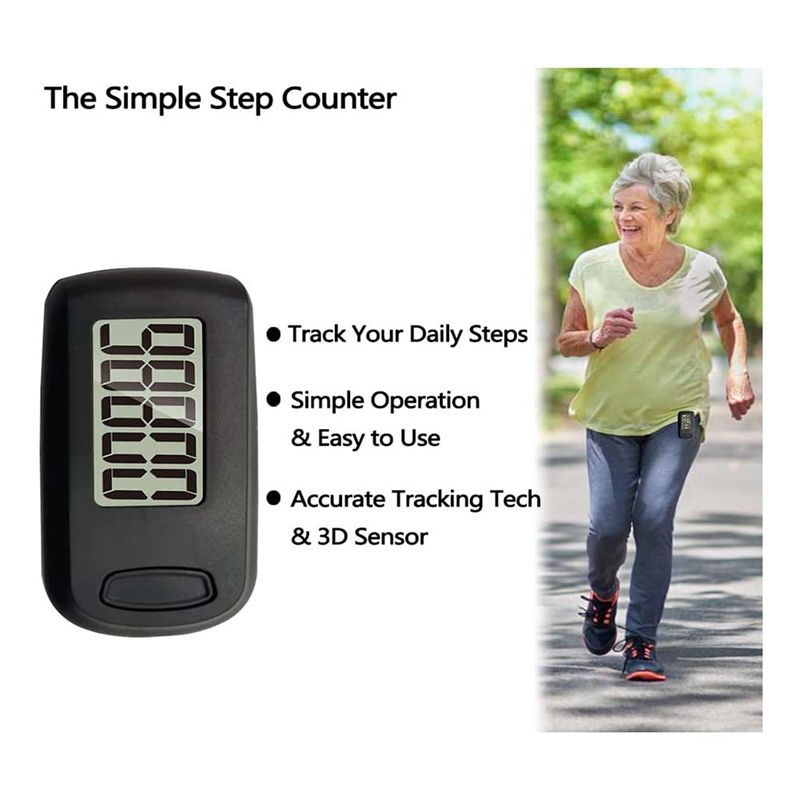 1Pcs Pedometer 3D Step Counter for Walking Track Steps Portable Sport Simple Pedometer Lanyard Simple Pedometer