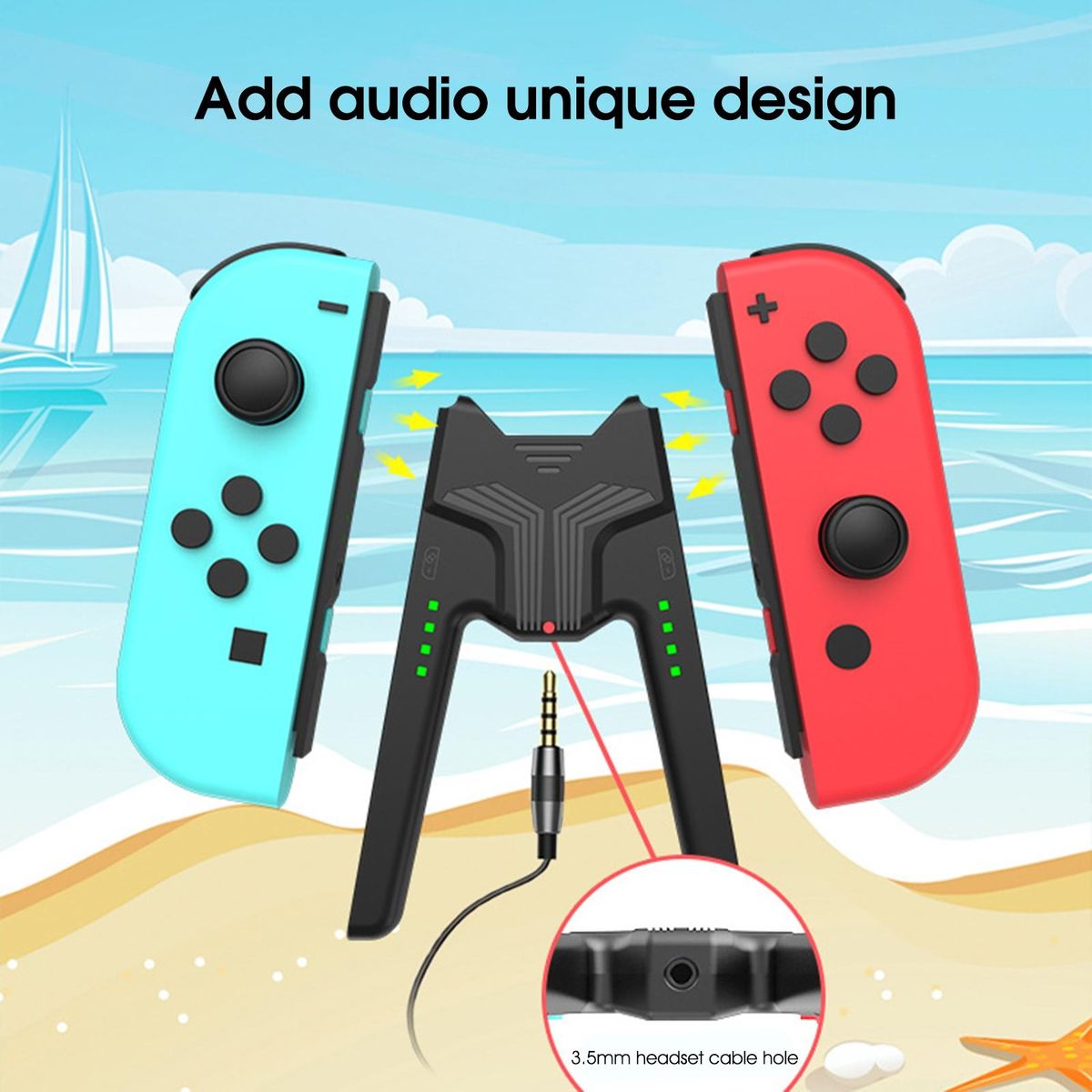 1 Set Handgrip Compact Left Right Joycon Charger Grip Black