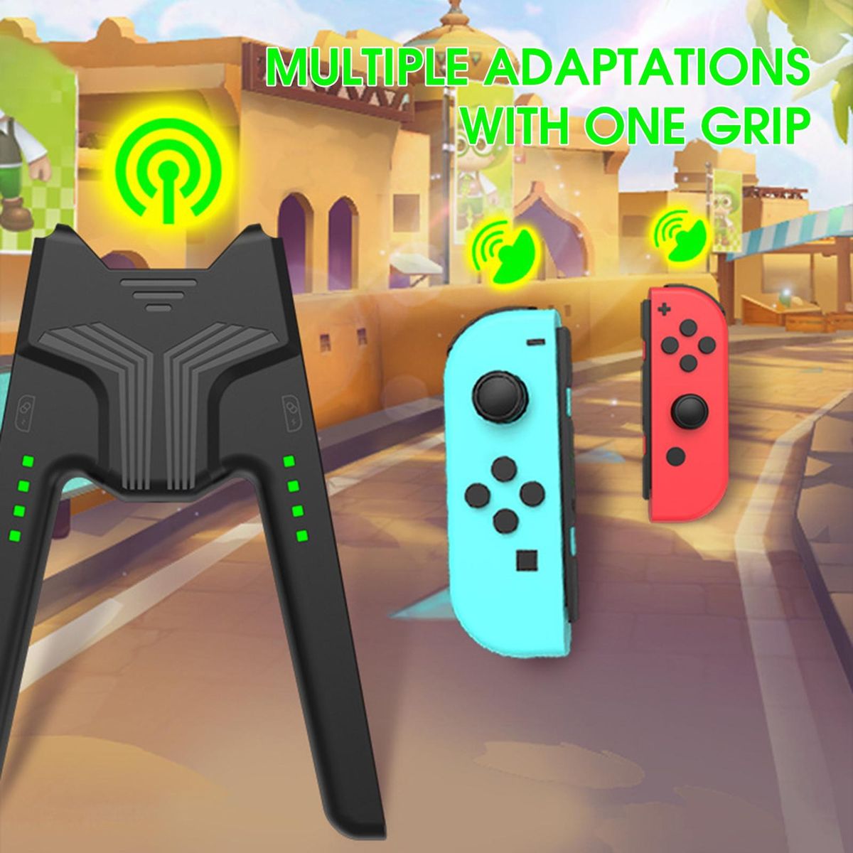 1 Set Handgrip Compact Left Right Joycon Charger Grip Black