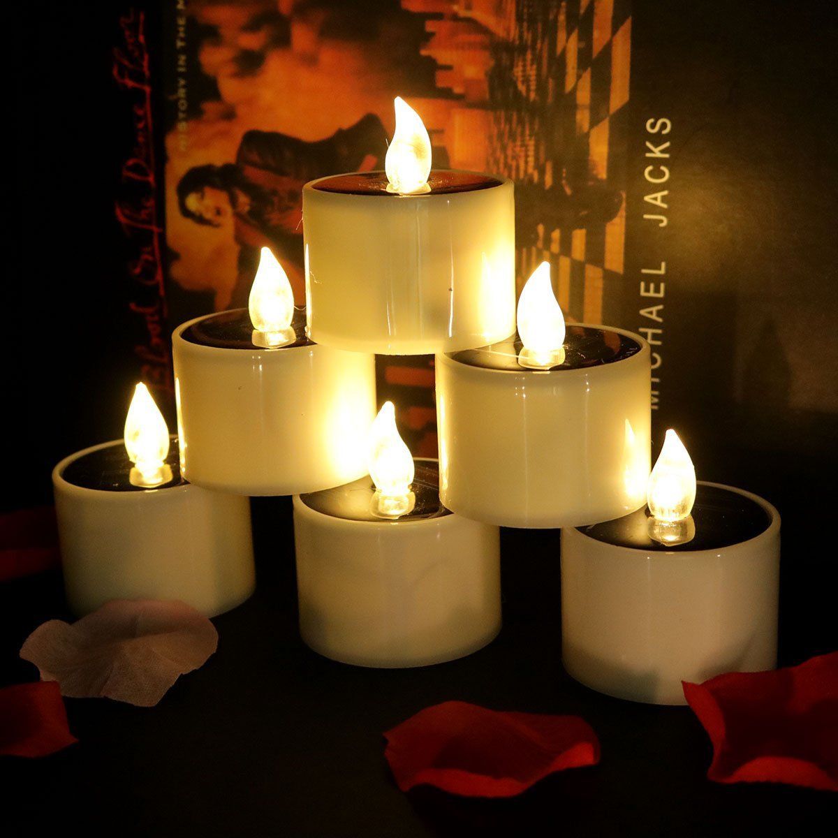 Auto On Off 2X Solar R Candle Light-5.2cm 6PC