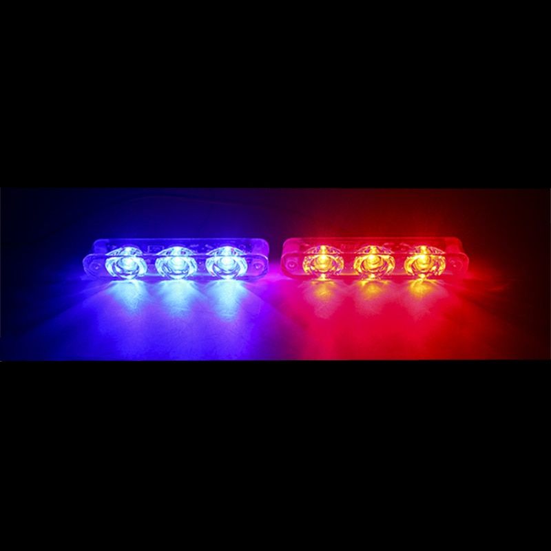 1 Pair Police Lights 3 Led Strobe Lights Flasher Auto Flash Stroboscopes Strobe Light Emergency