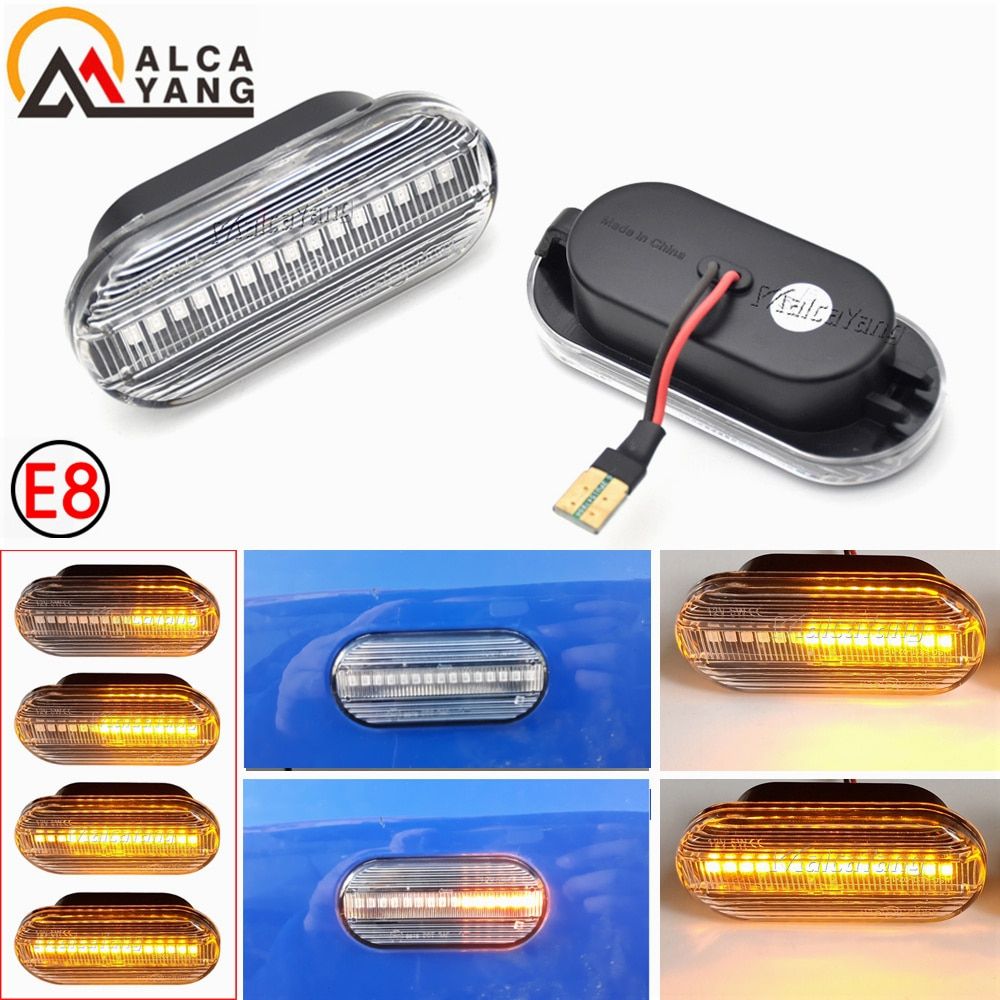 2pc Dynamic Led Turn Signals Side Marker Light Lamp For VW Volkswagen Bora Golf 3/4 Passat 3B Polo